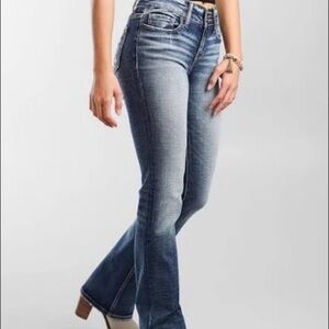 Buckle’s BKE Stella Low/Mid Boot Cut Jeans With Released Raw Hem Size 30